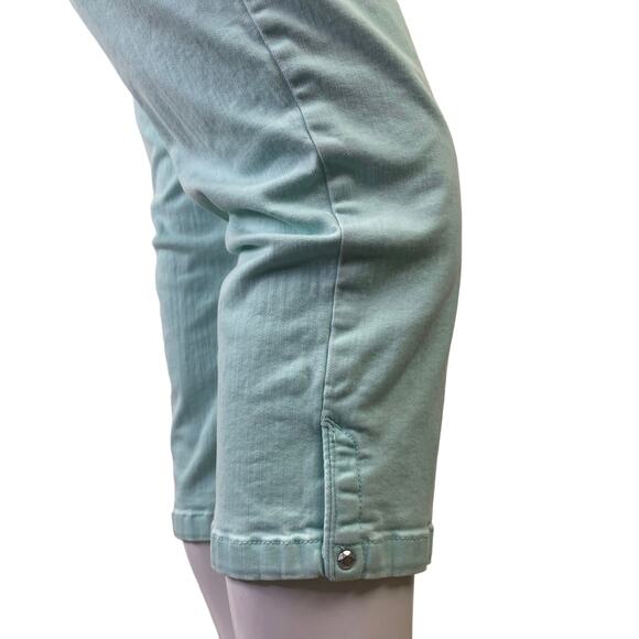 Bandolino Women's Mandie Capri Button Zip Side Slit Snap Spring Pastel Blue S 8 - Picture 13 of 16